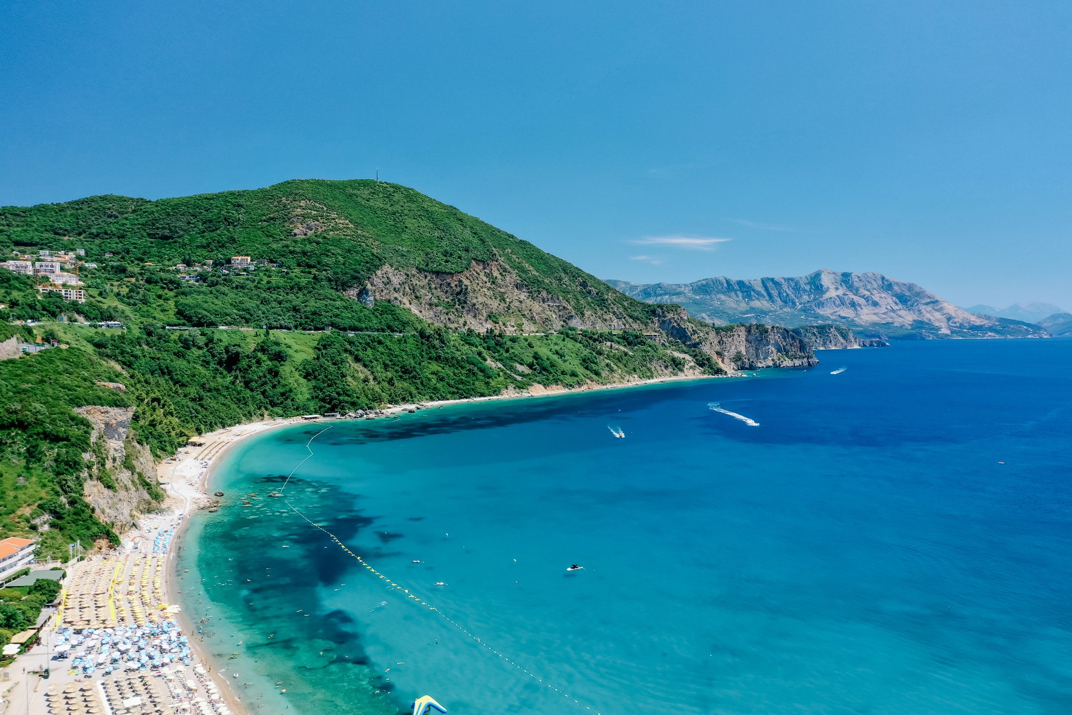 Birds Eye View of Jaz Beach, Montenegro